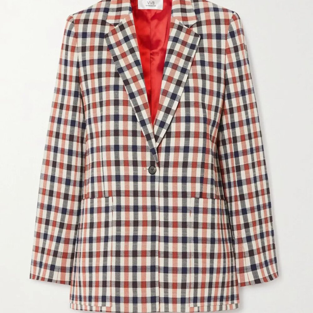 Victoria Beckham  checked jacquard blazer - Picture 2 of 4